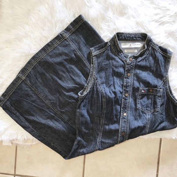 TOMMY HILFIGER Denim Dress Long Size 6 Med - Picture 8 of 8